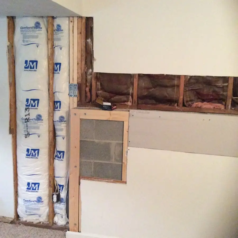 Wall insulation replacement during Basement Flood Cleanup in Pahokee